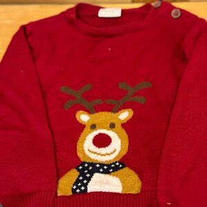 Lupilu Baby Christmas Sweater Reindeer Red 6-12M